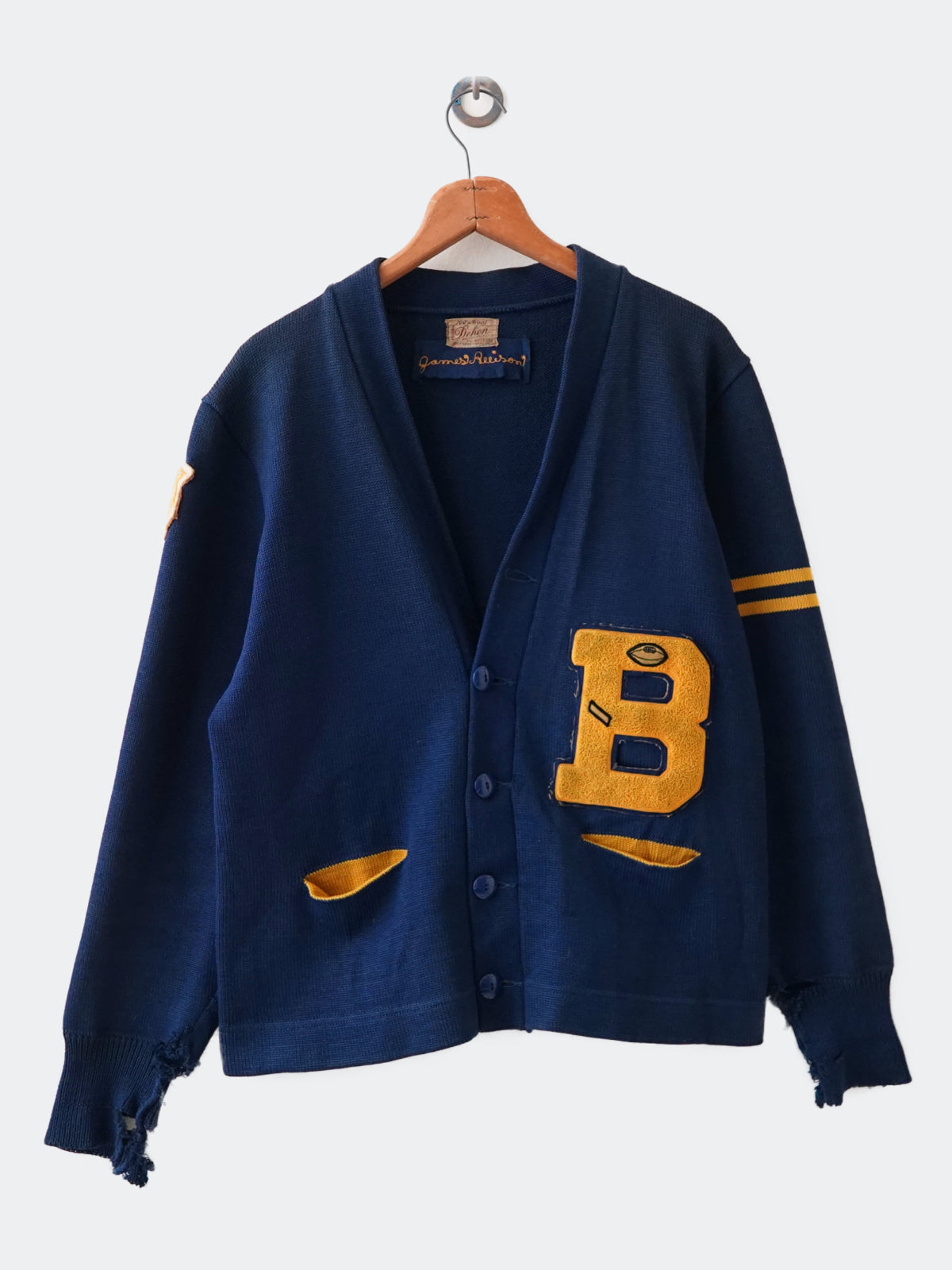 50s DEHEN wool Lettered cardigan – NEVERKNOWS