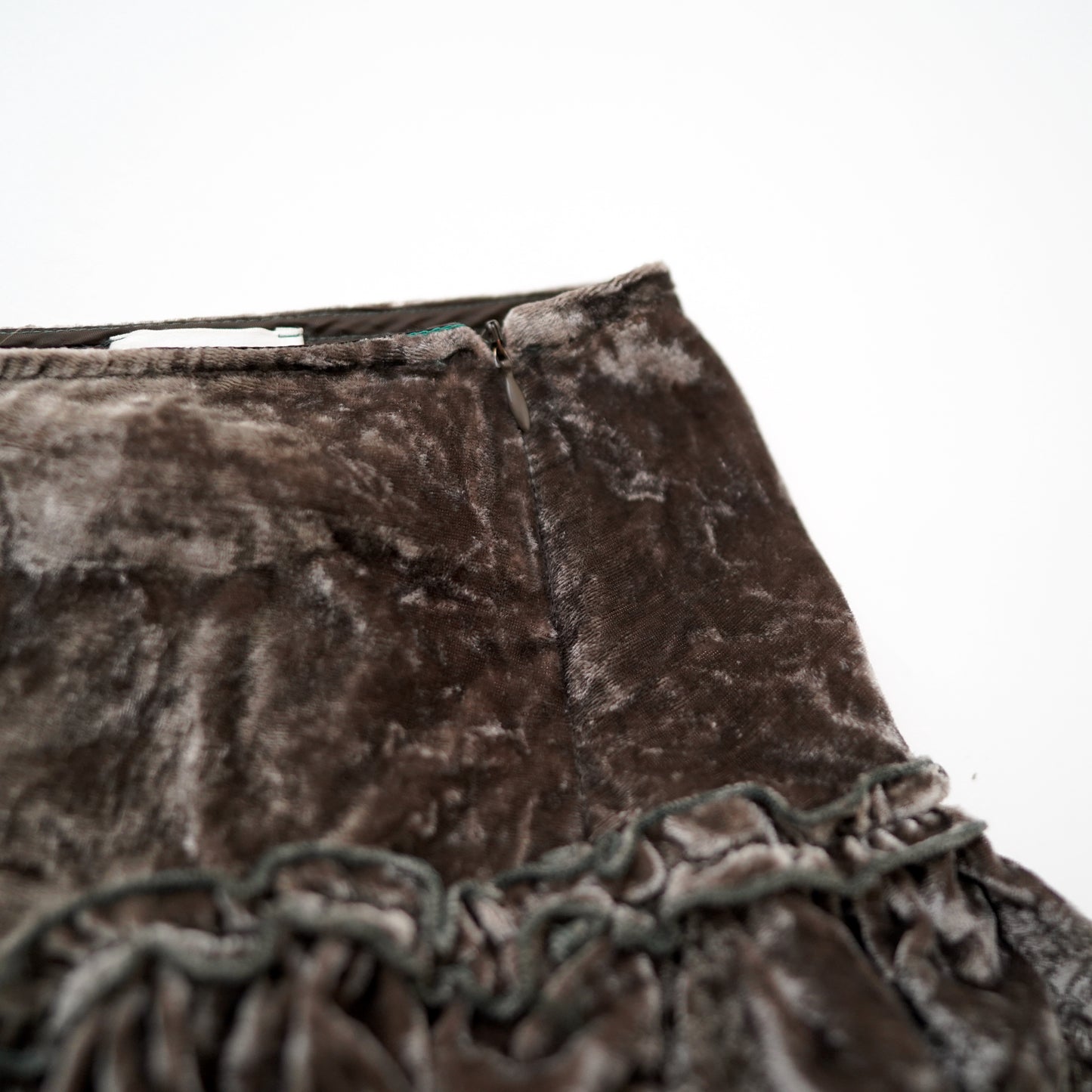 MOTIVI velvet ruffle skirt