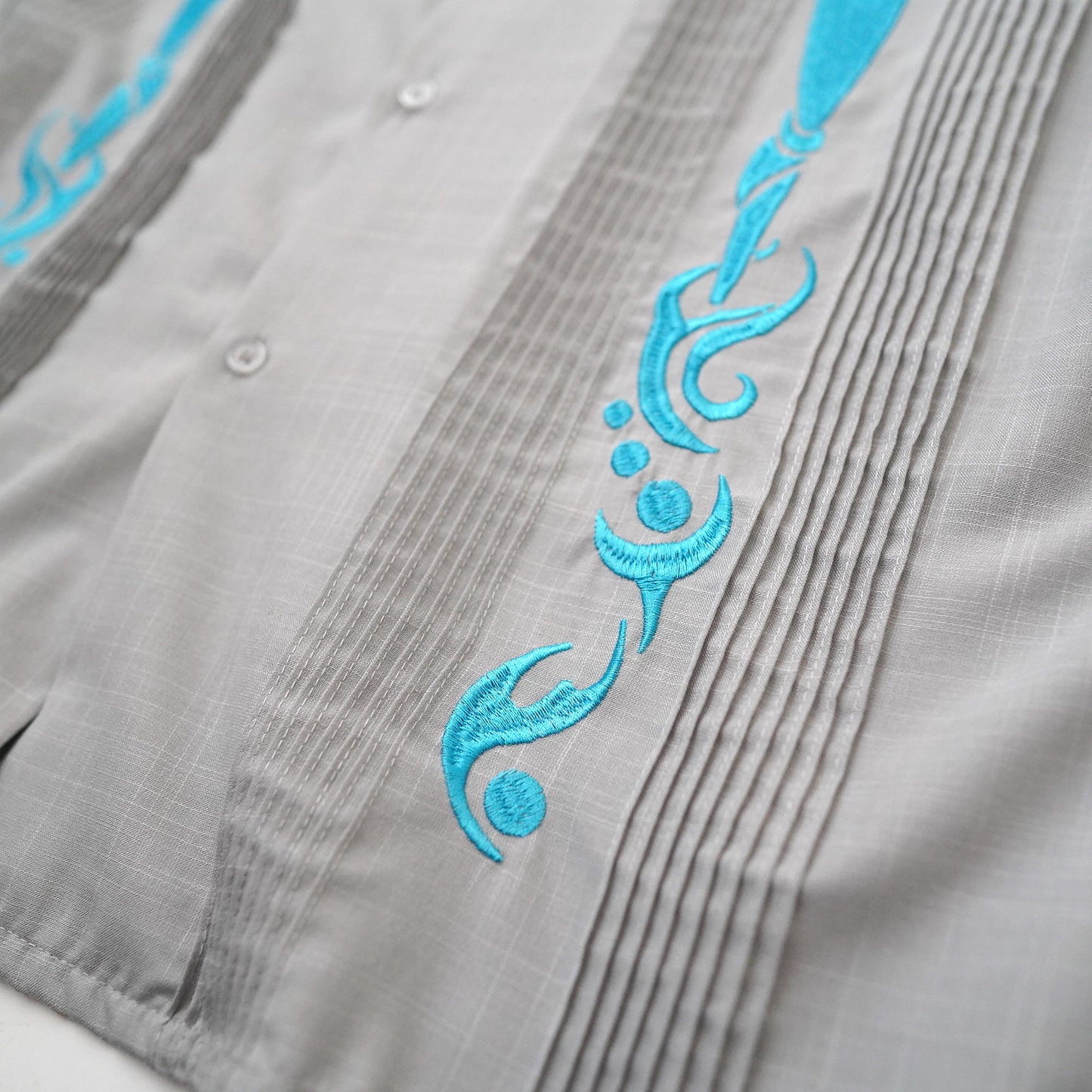 no collar embroidery shirt