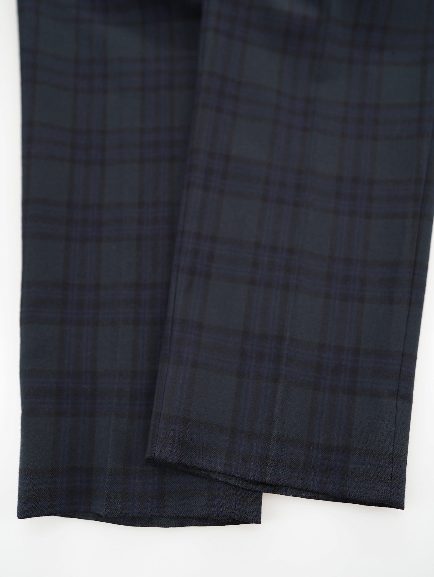 two tuck wool check pants