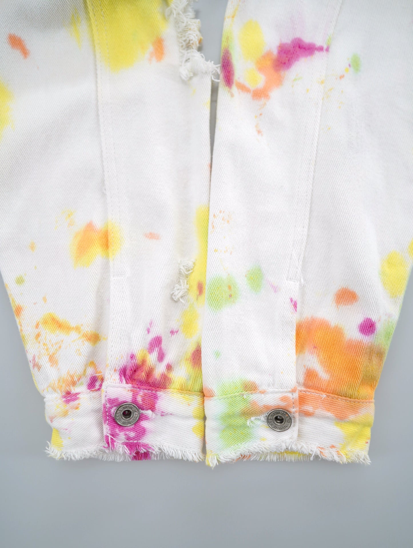 paint damage denim jacket