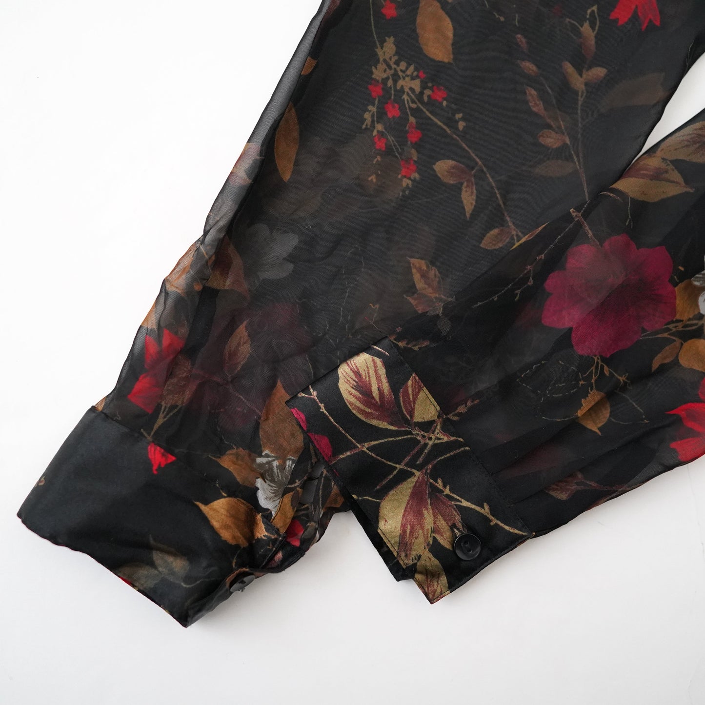 wrinkle processing sleeve sheer shirt