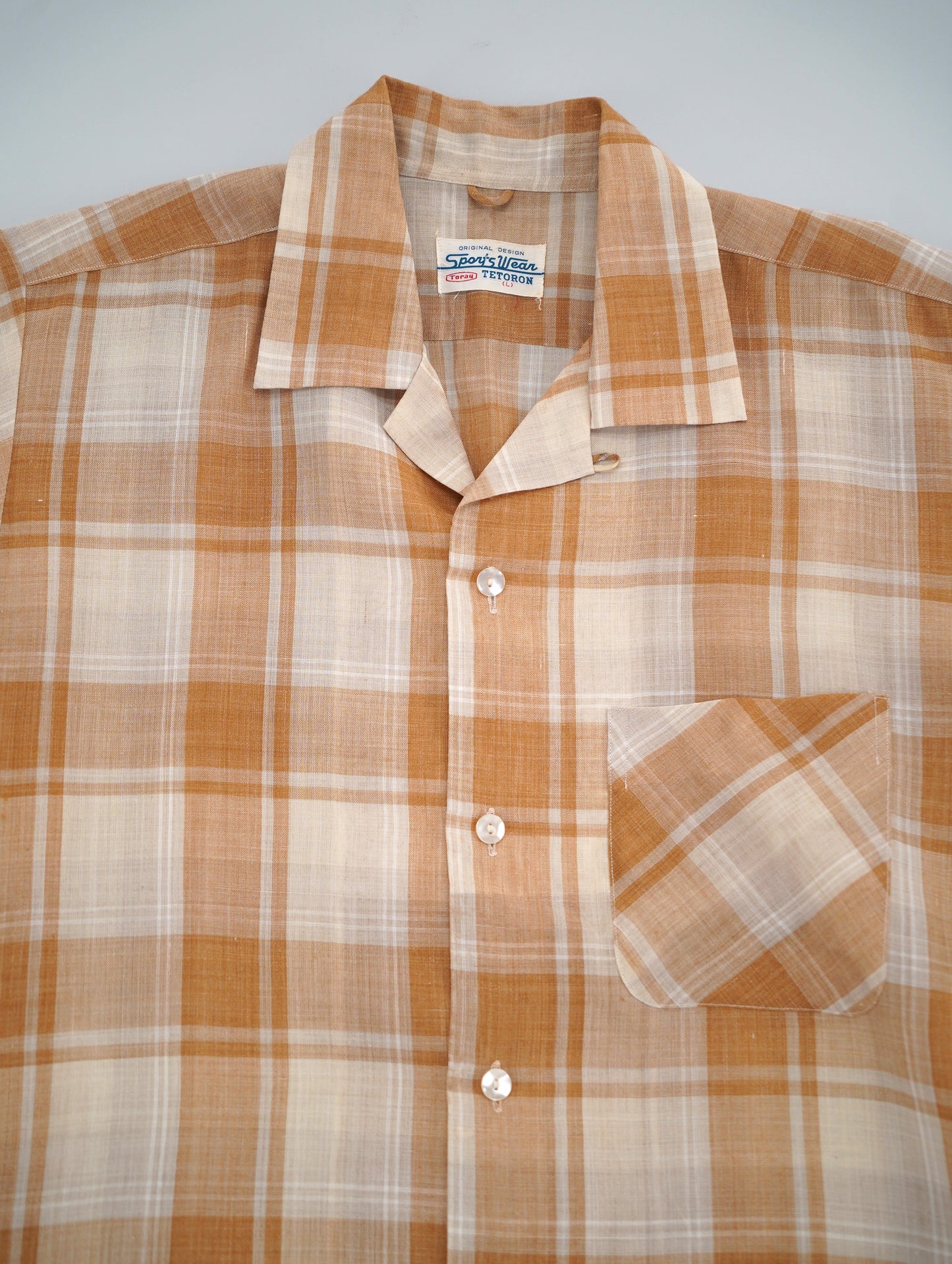 60s-70s opencollar check shirt