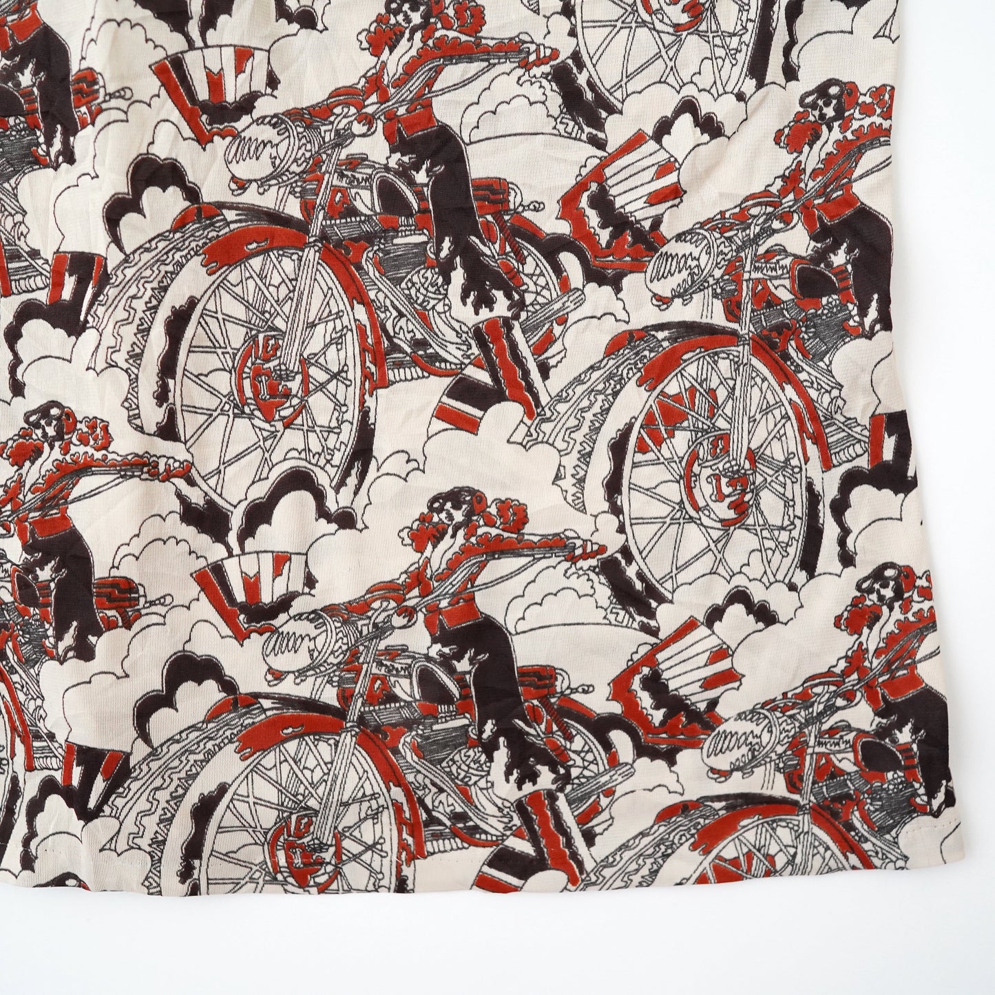 70s bike pattern shirt