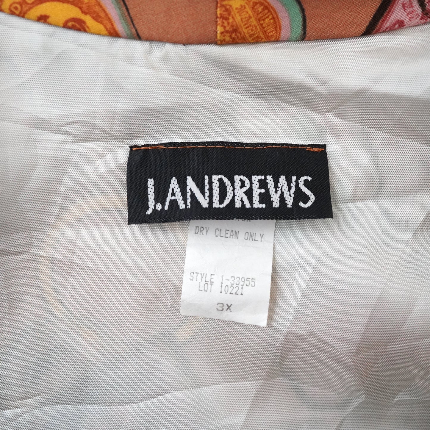 J.ANDREWS stamp collage rayon Jacket