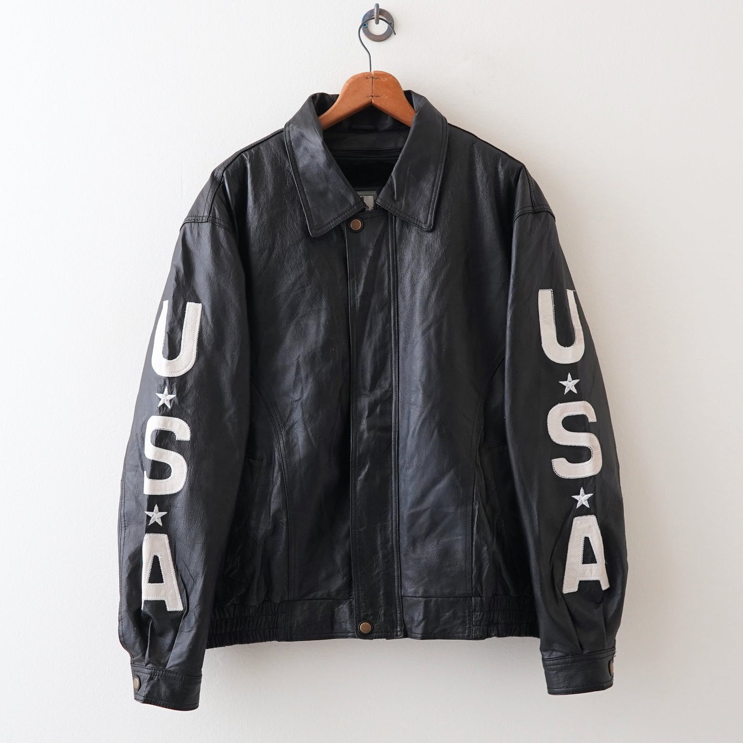 USA flag leather jacket