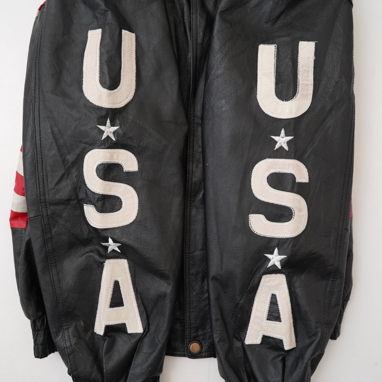 USA flag leather jacket