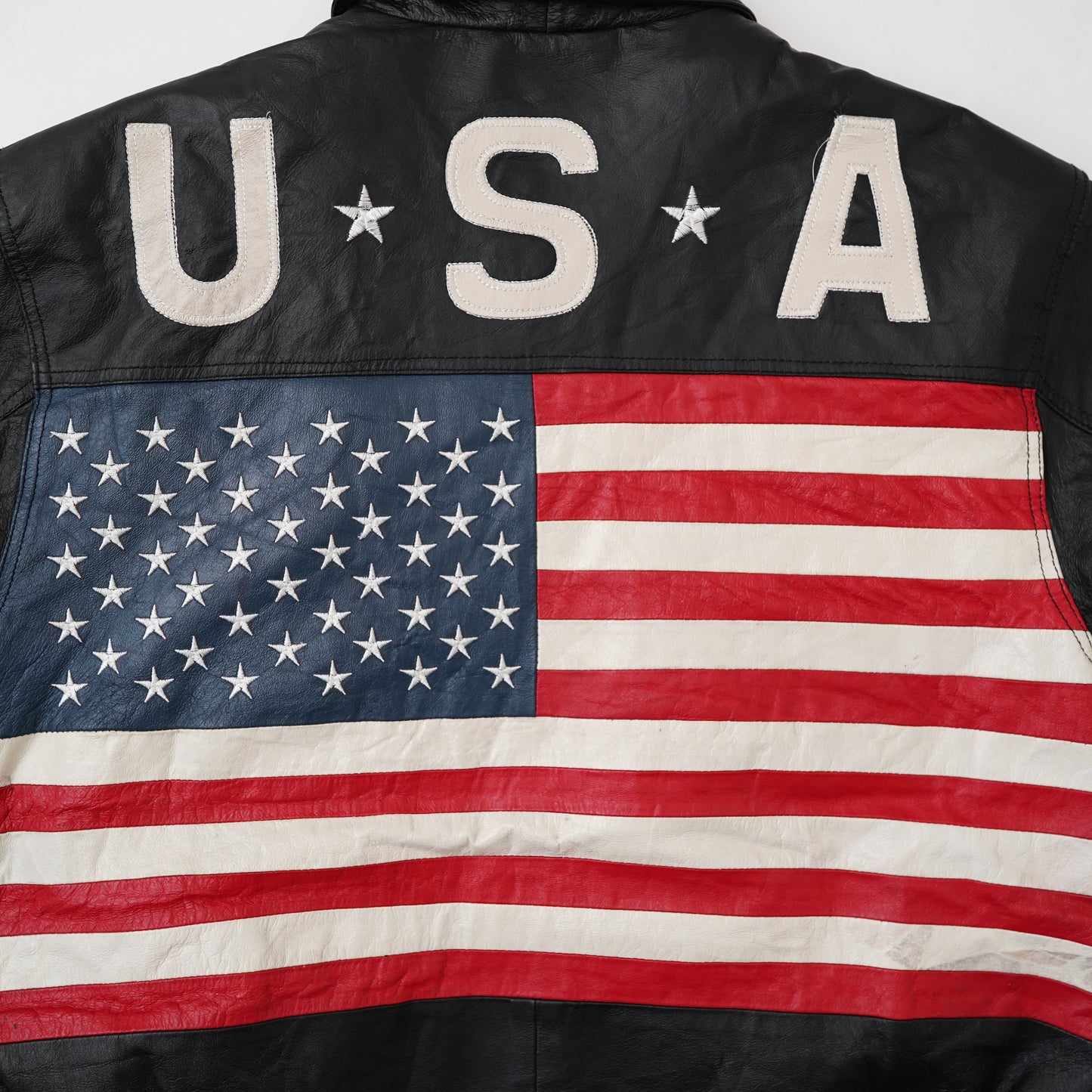 USA flag leather jacket