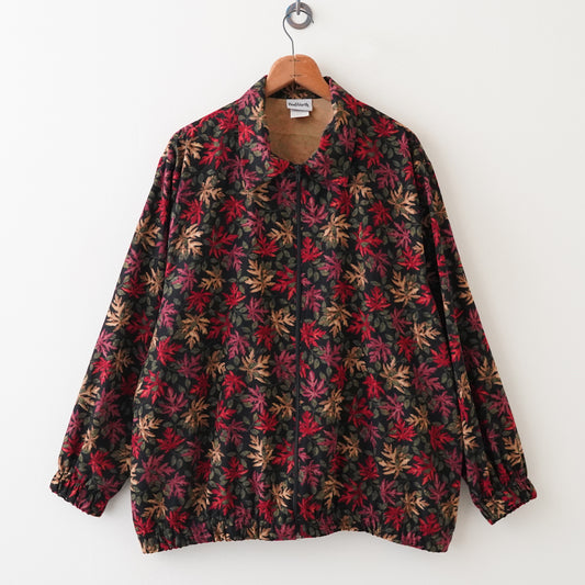 leaves pattern loose drizzler jacket