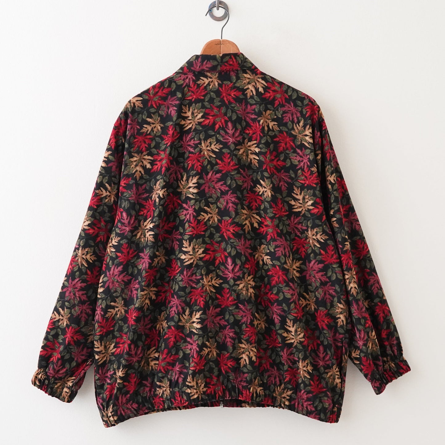 leaves pattern loose drizzler jacket