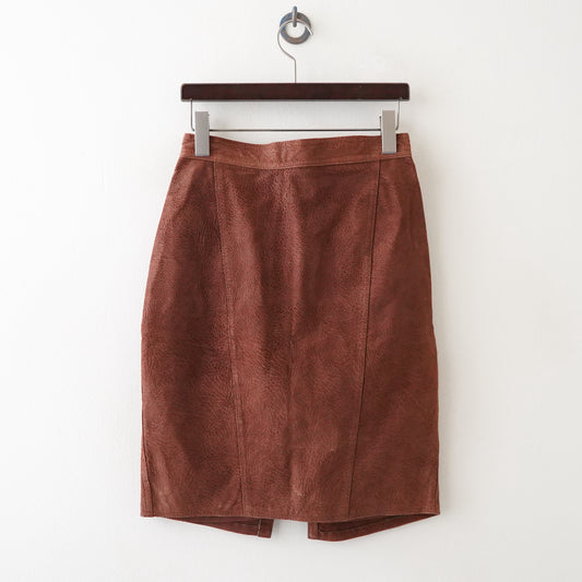 Tarazzia leather slit skirt