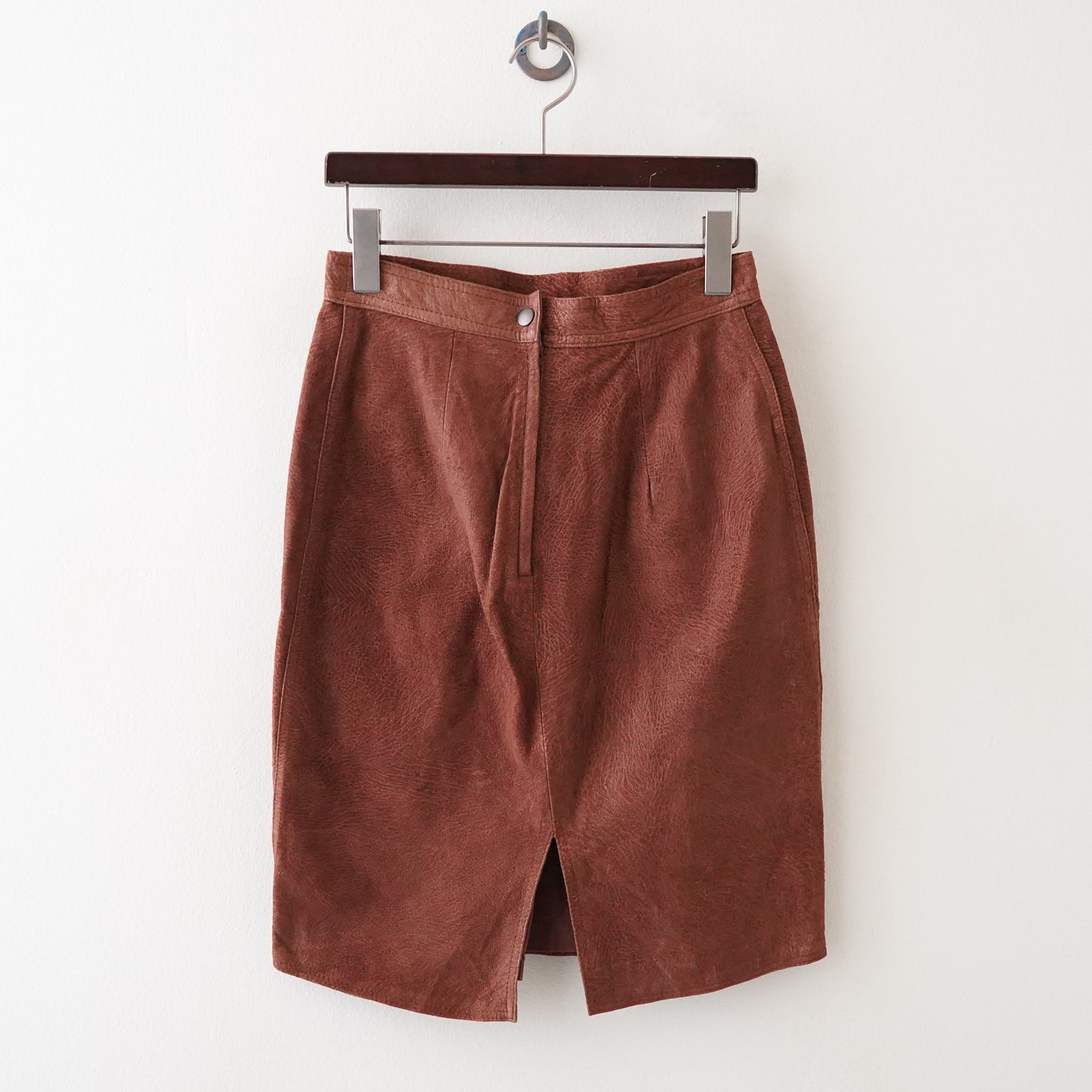 Tarazzia leather slit skirt