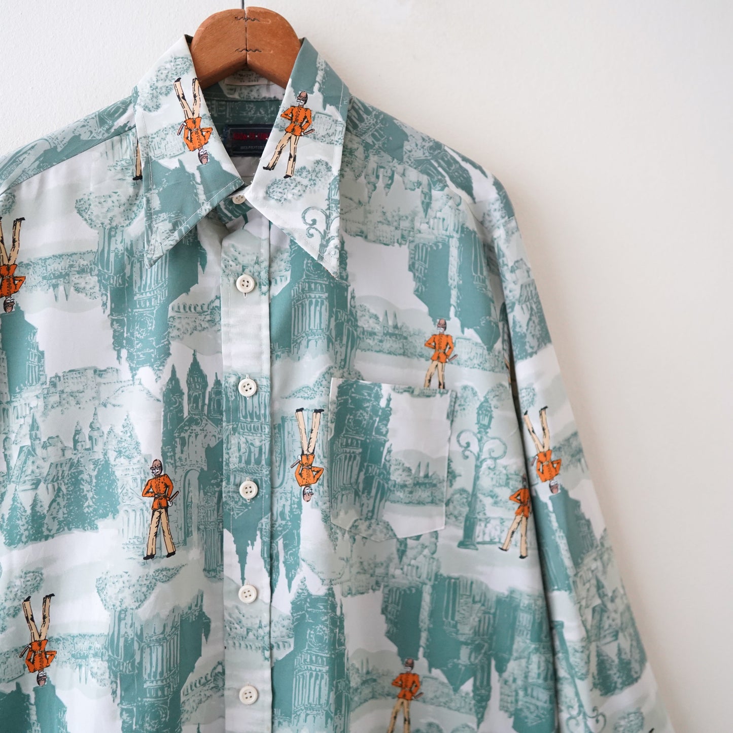 70s printed long shirts