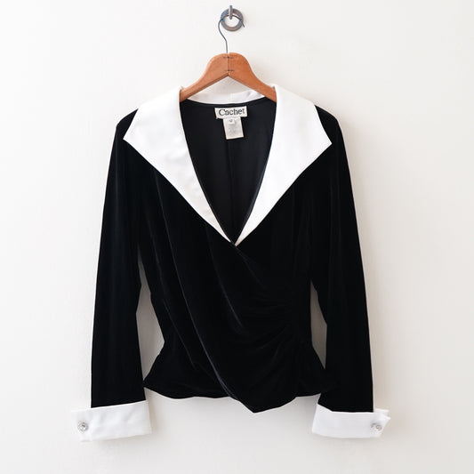 Cachet wrap velvet jacket