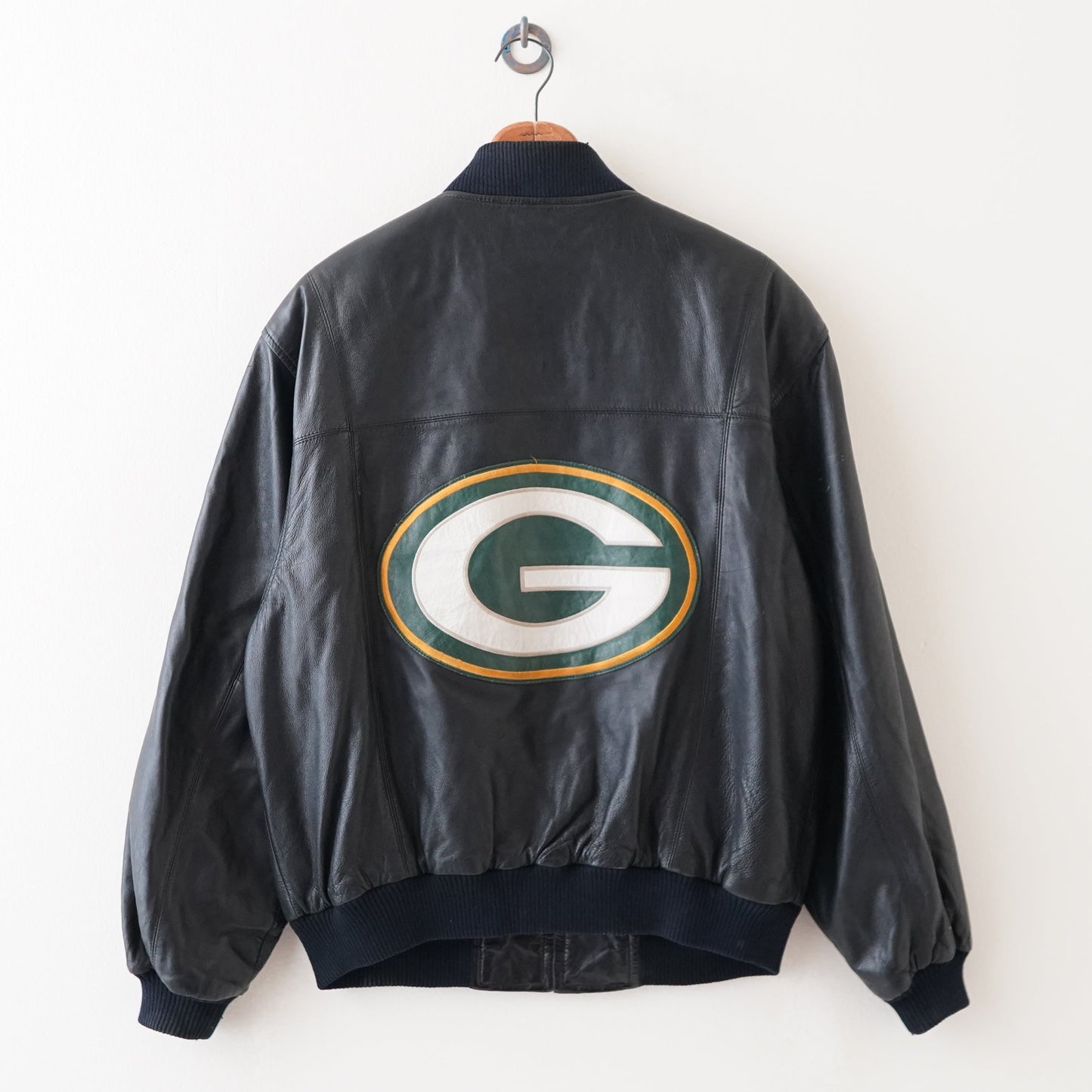 90s Green Bay Packers leather jacket