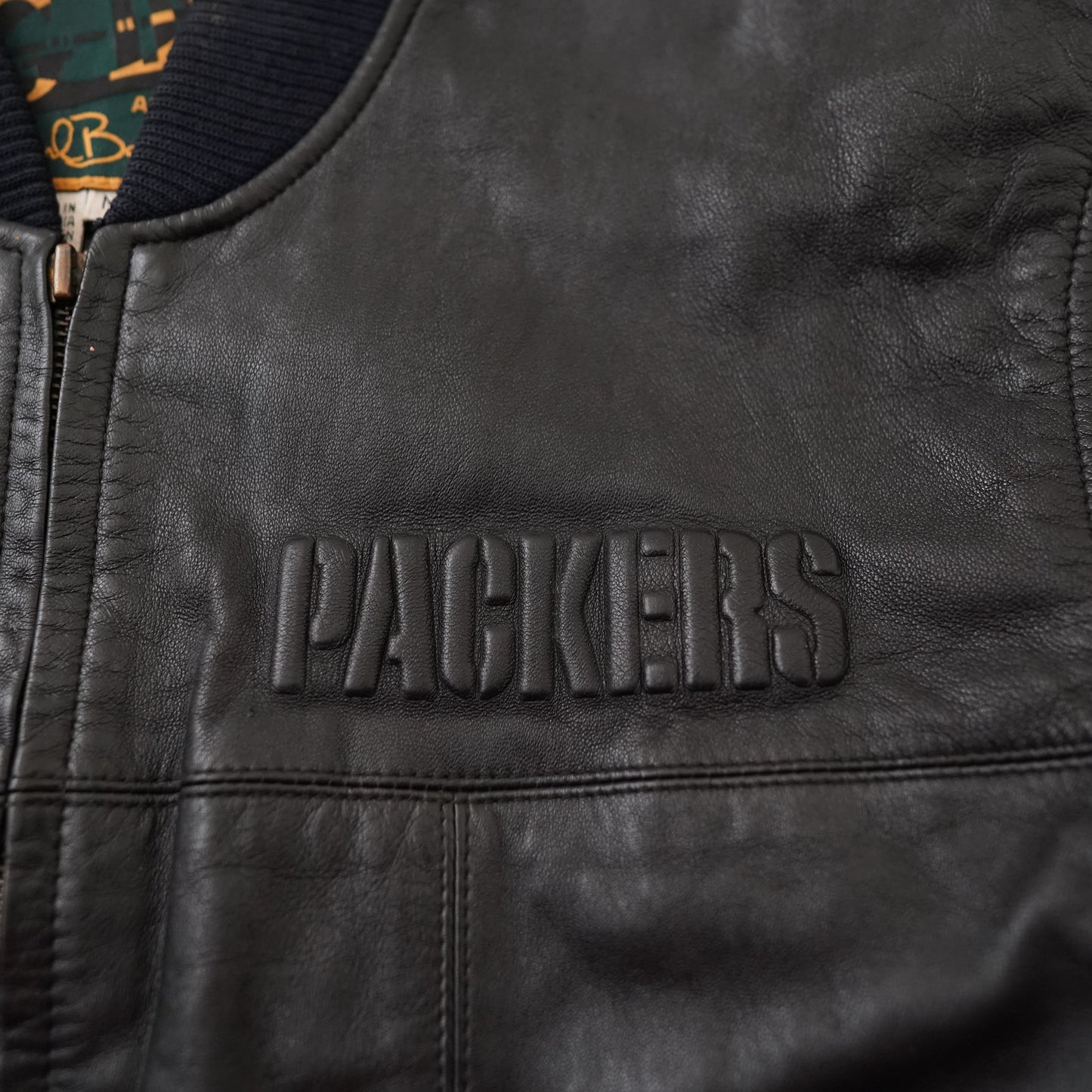 90s Green Bay Packers leather jacket