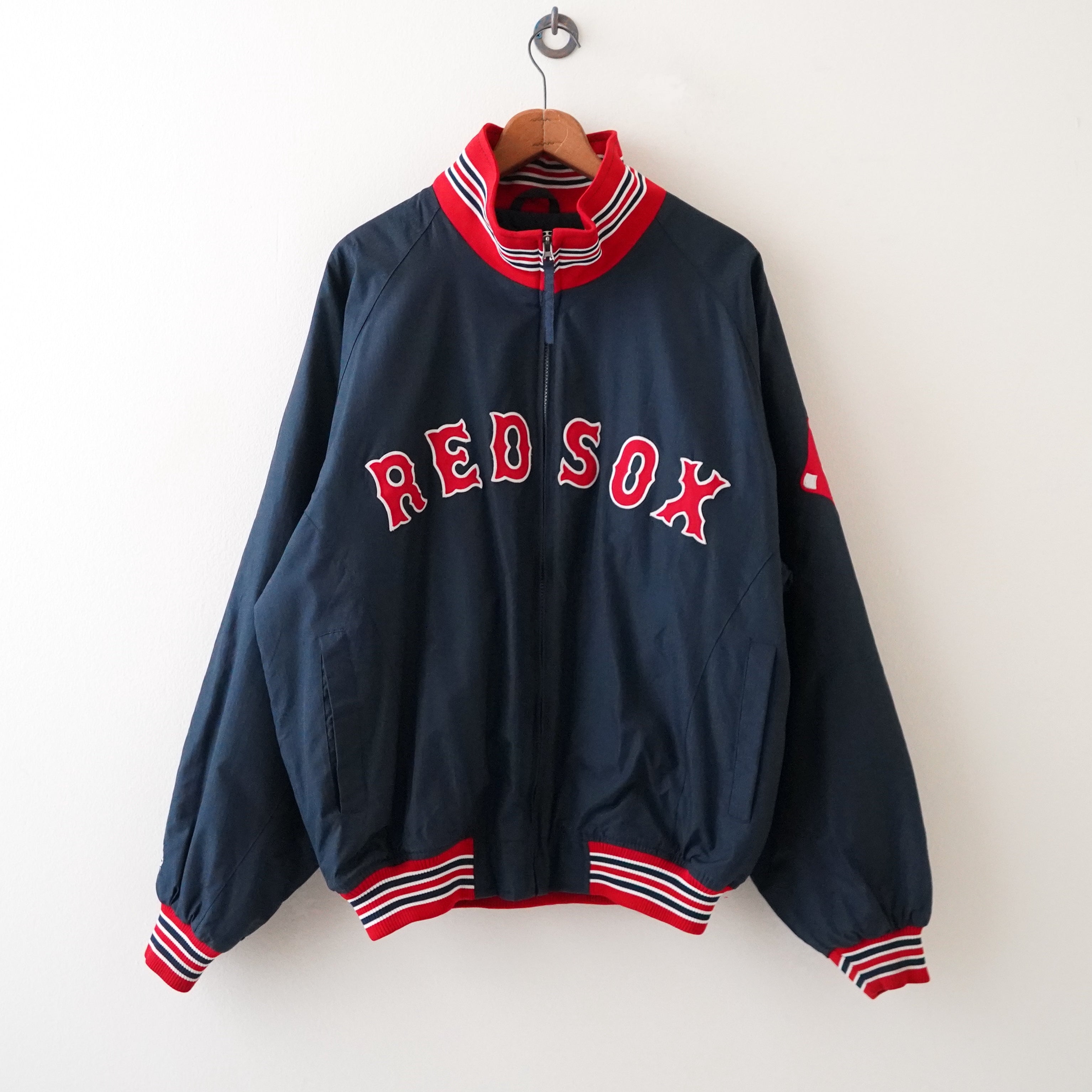 Majestic × BOSTON REDSOX フリース裏地 古着 スタジャン - ファッション