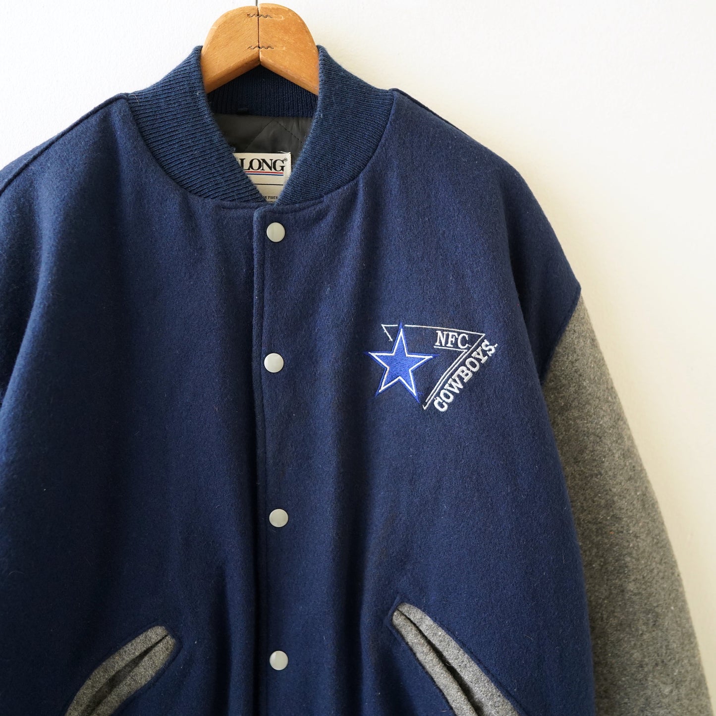 90s DeLONG × NFL wool jacket