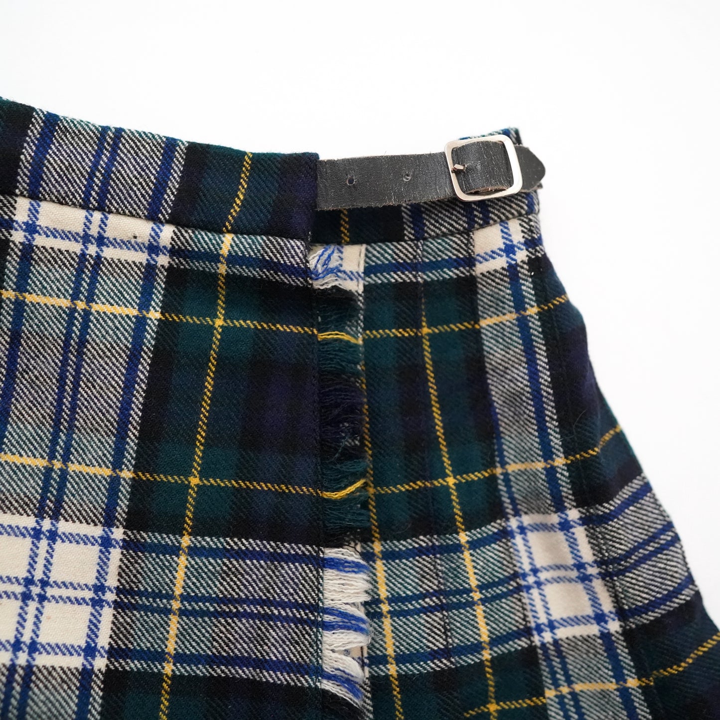 check plaid wrap skirt