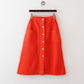 button front knee length skirt