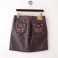 contrast stitching denim skirt