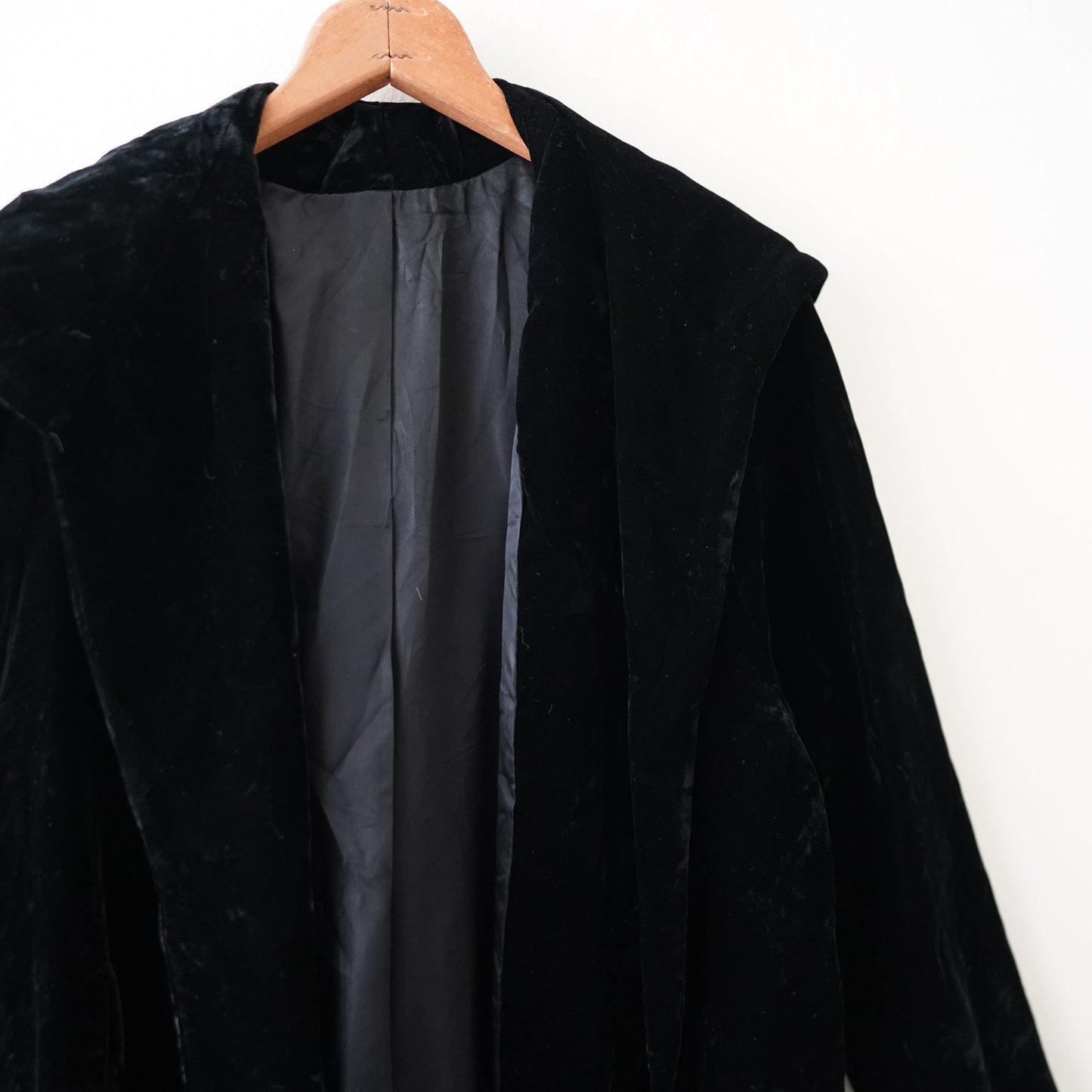 velvet hooded coat