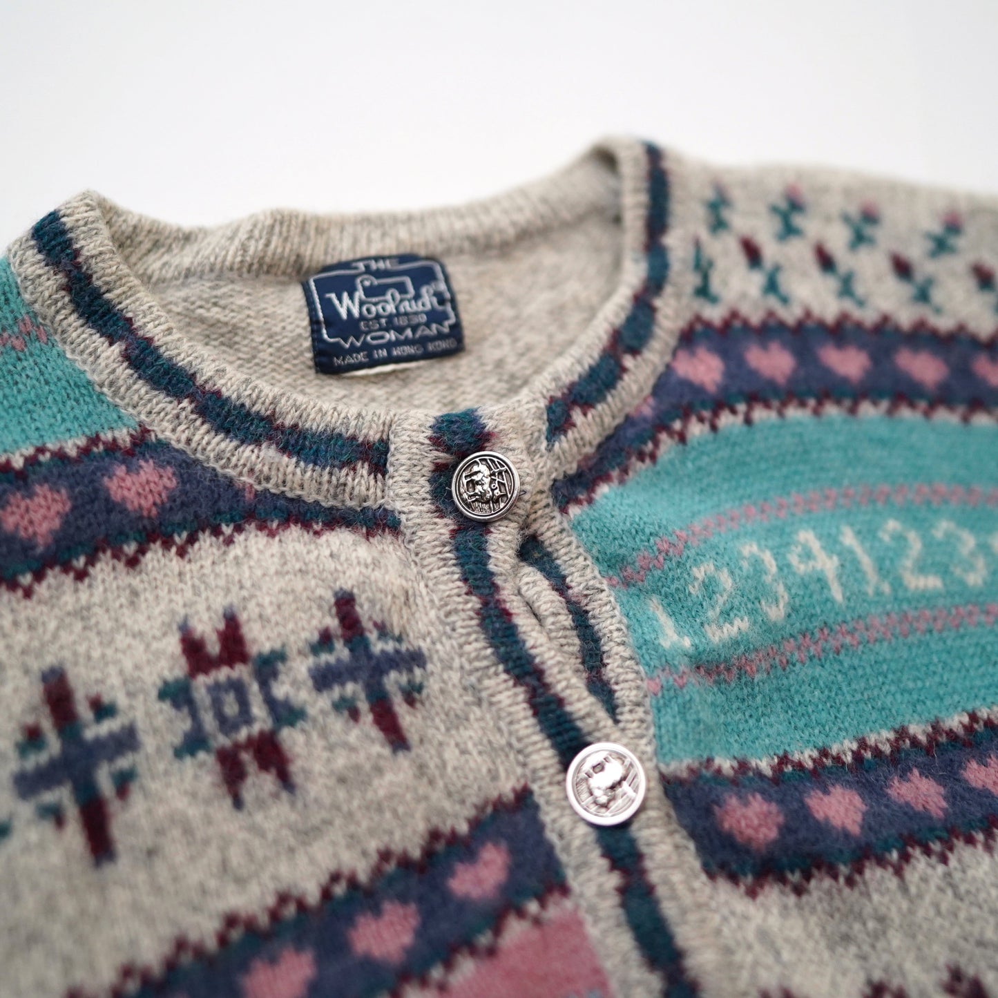 80-90s WOOLRICH native pattern cardigan