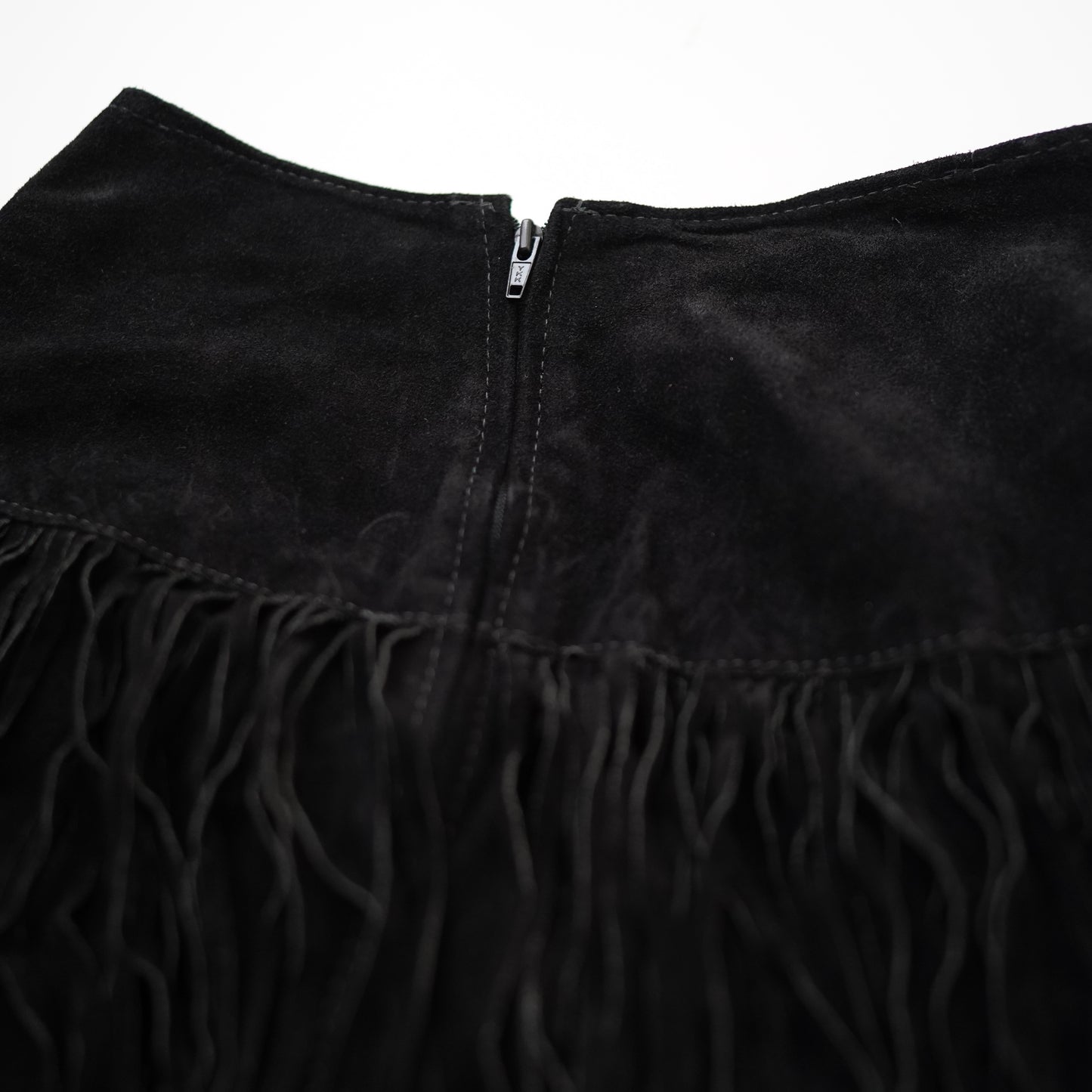 suede fringe skirt