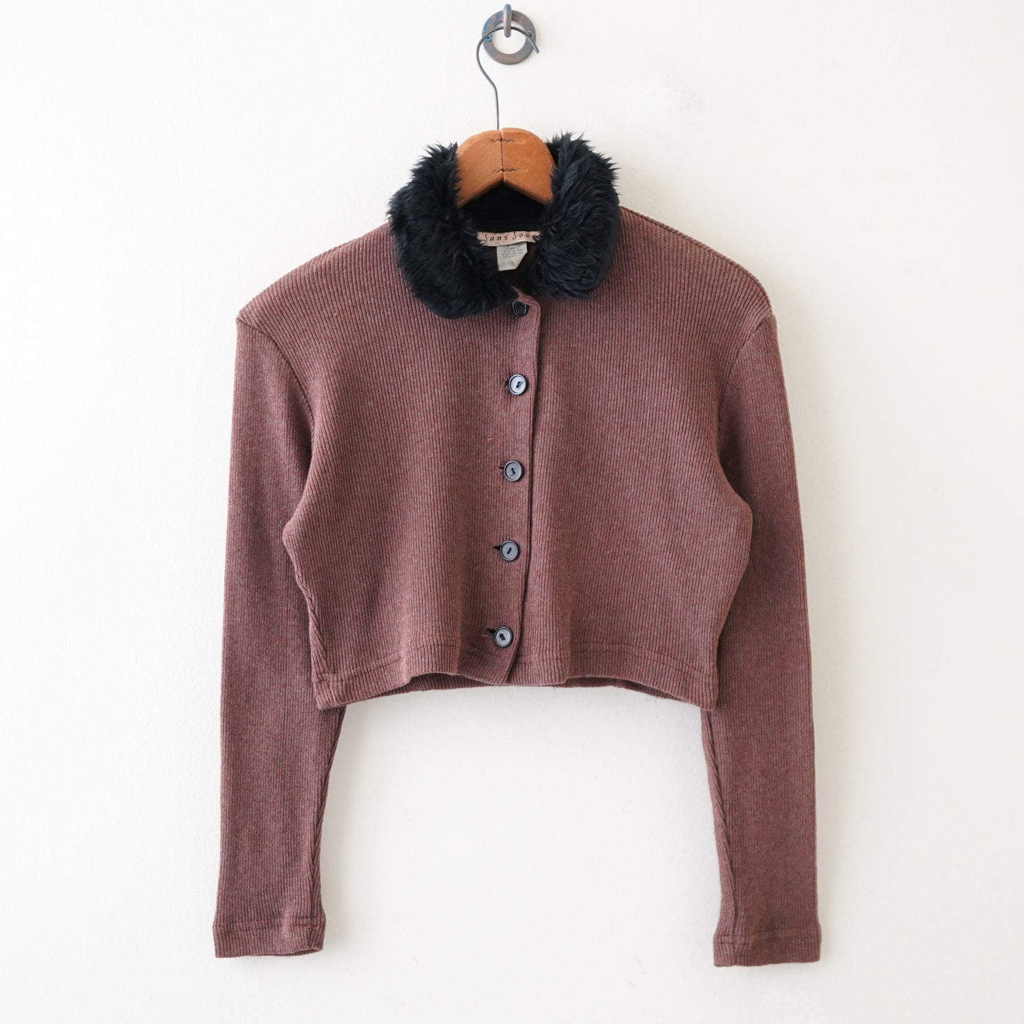 Sans Souci fur collar cardigan