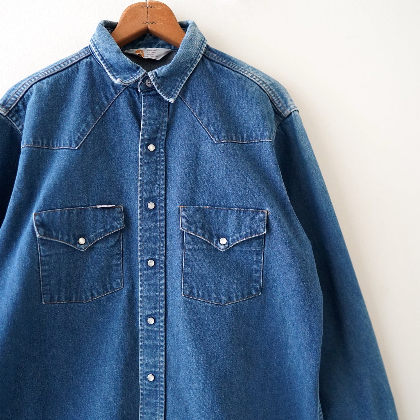 90s Carhartt denim western long shirt