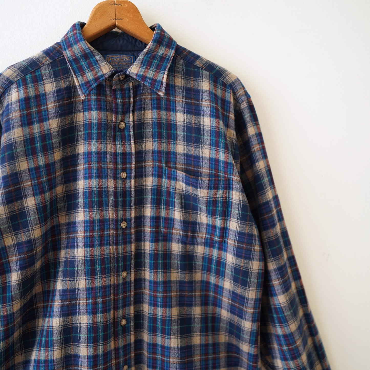 70s PENDLETON check long shirt