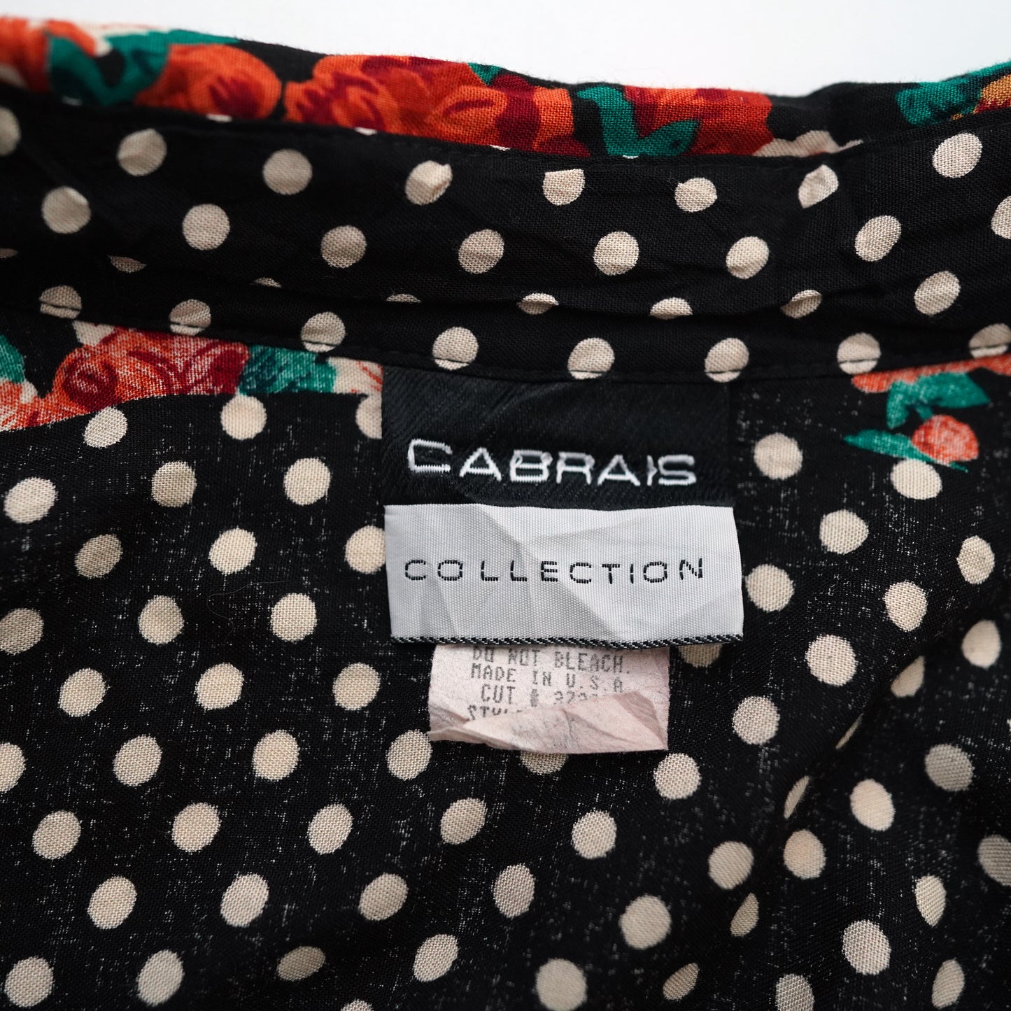 Cabrais Collection dot flower shirt