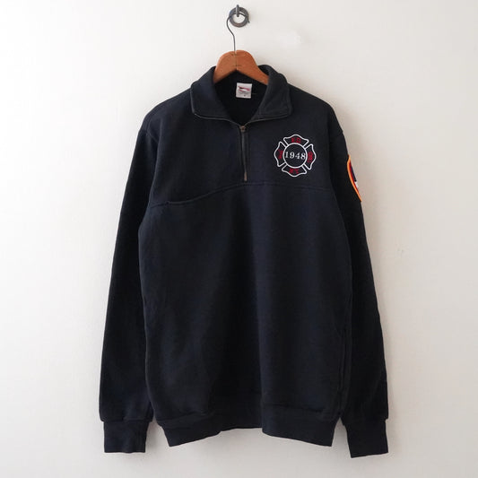 90s FDNY half zip sweat