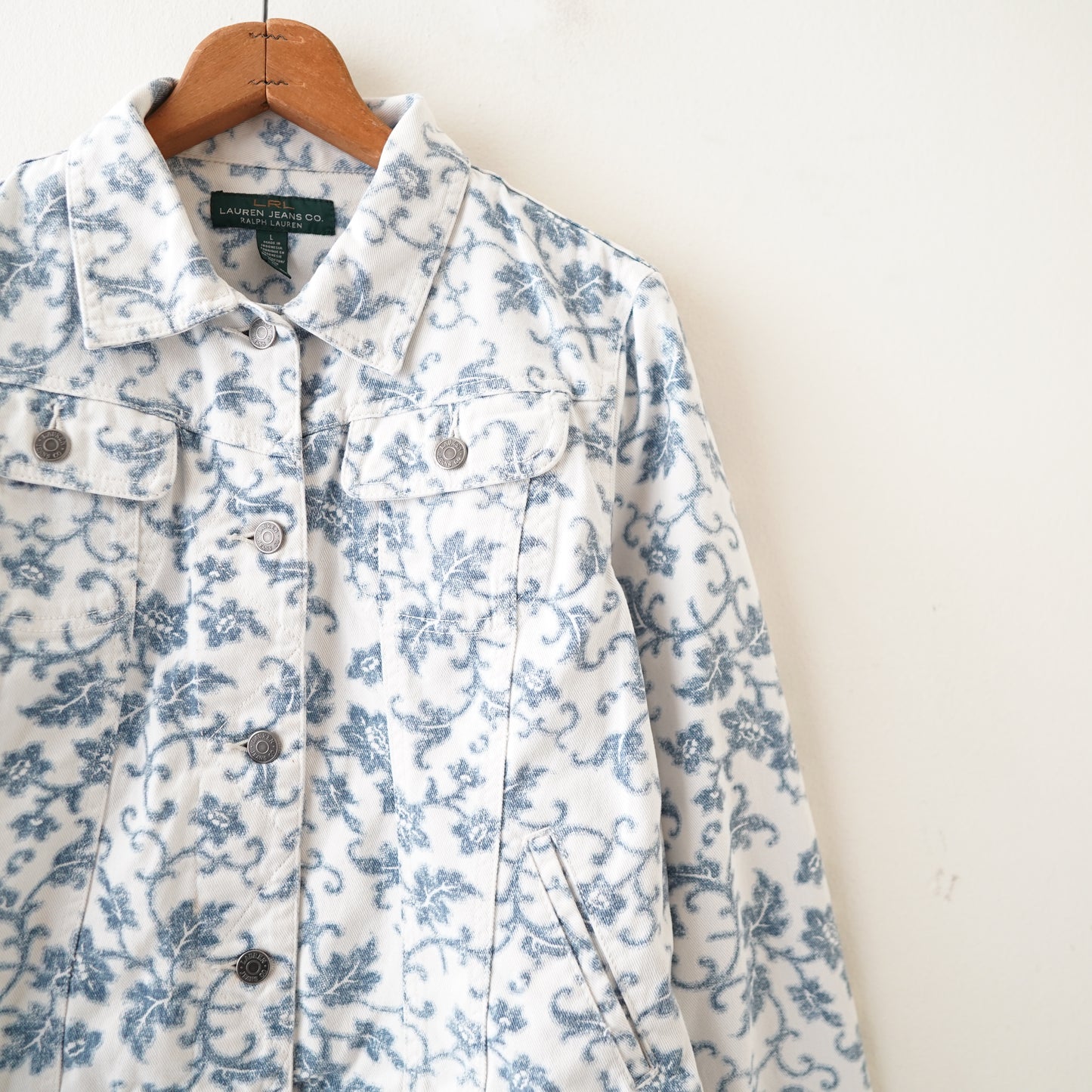 RALPH LAUREN flower denim jacket