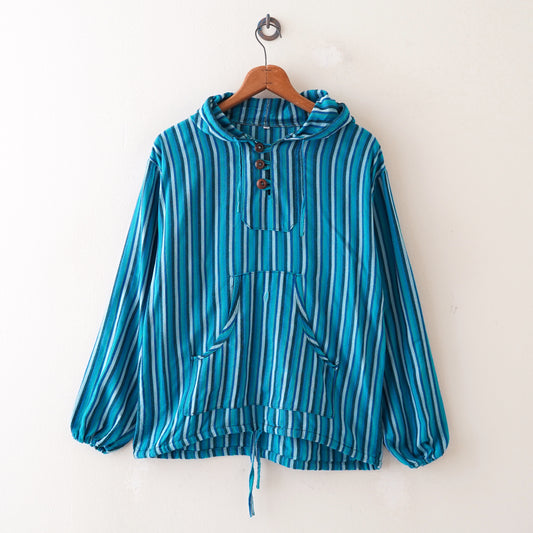 ethnic stripe knit hoodie