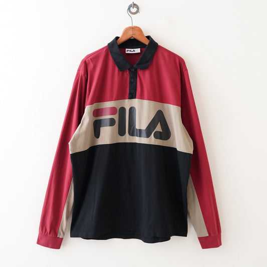FILA 3color long polo shirt