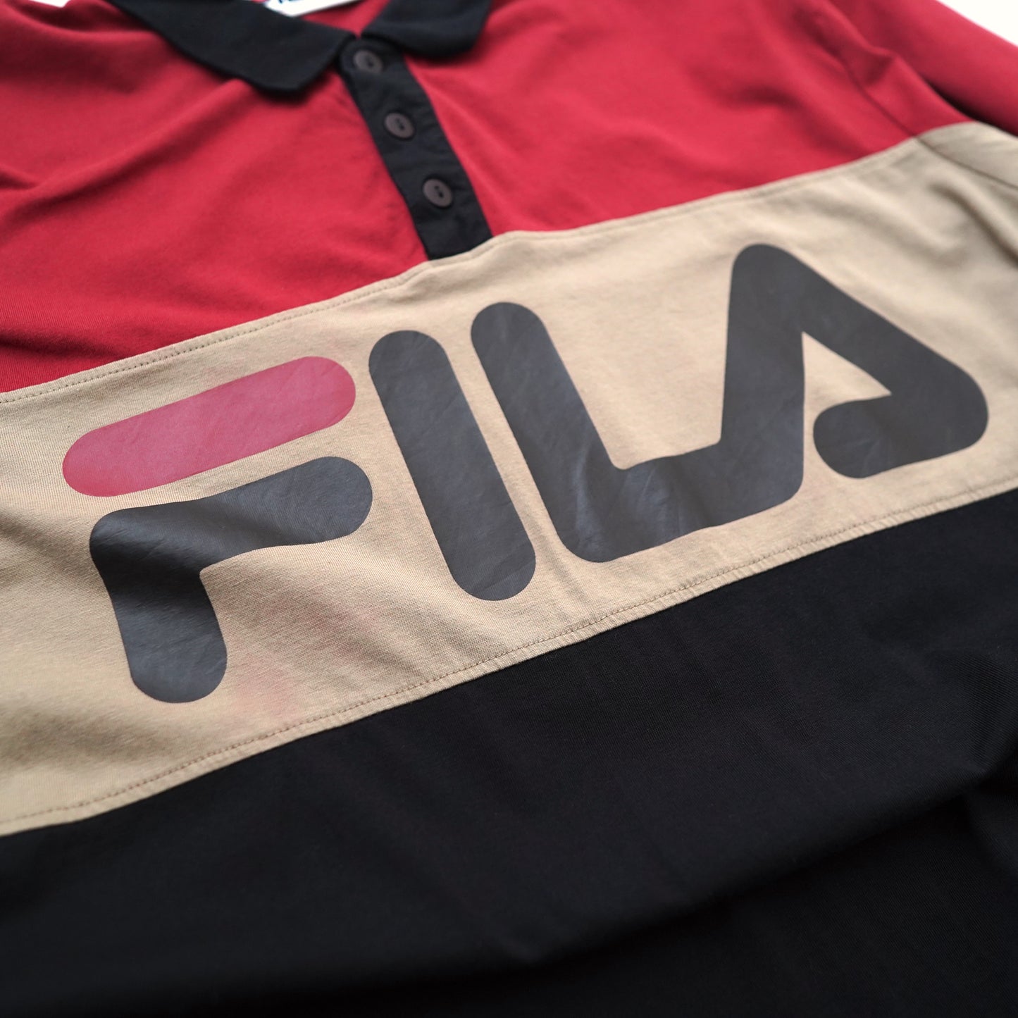 FILA 3color long polo shirt