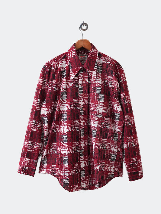 70s graffiti check long shirt