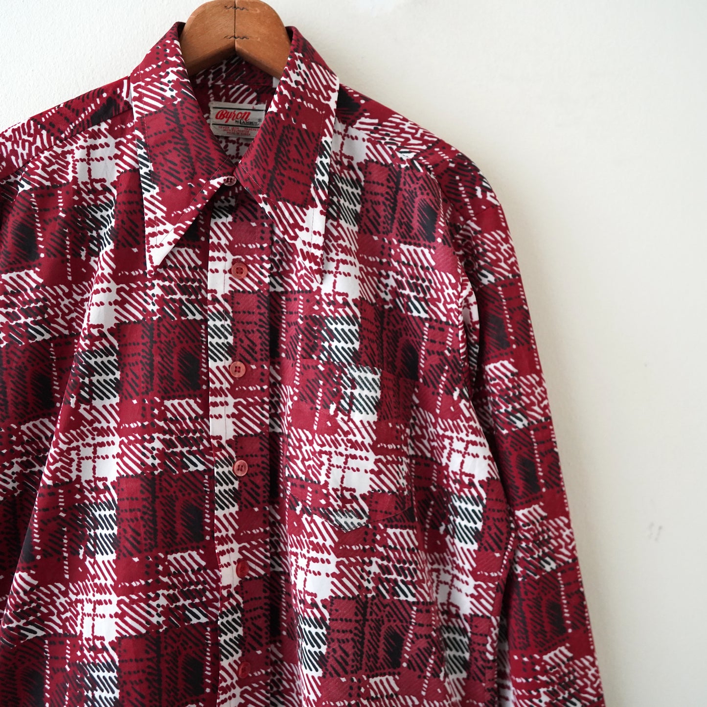 70s graffiti check long shirt