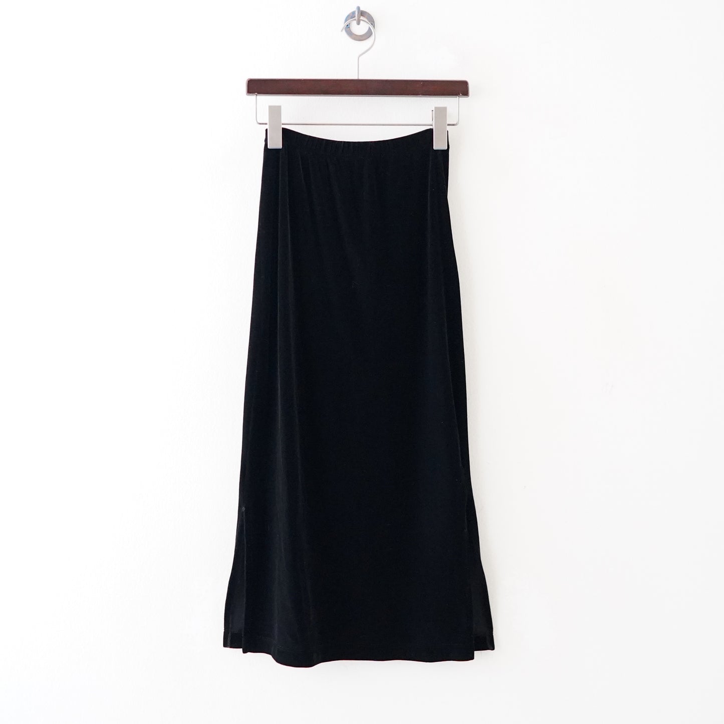 velvet slit skirt