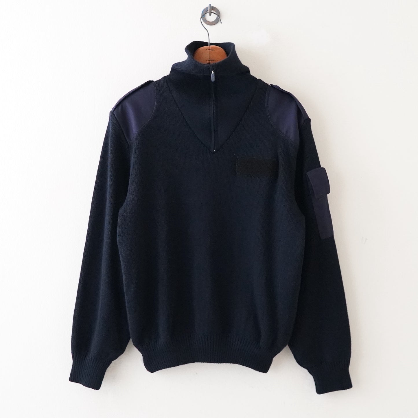 half zip high neck knit sweater