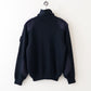 half zip high neck knit sweater