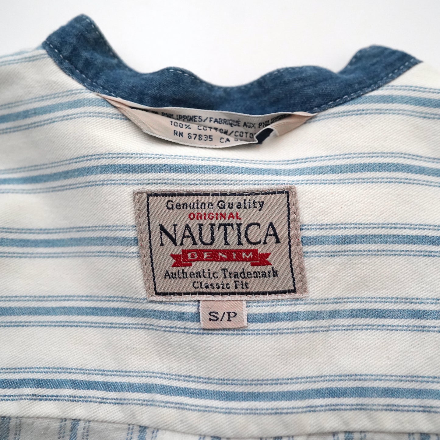 NUTICA nocollar stripe shirt