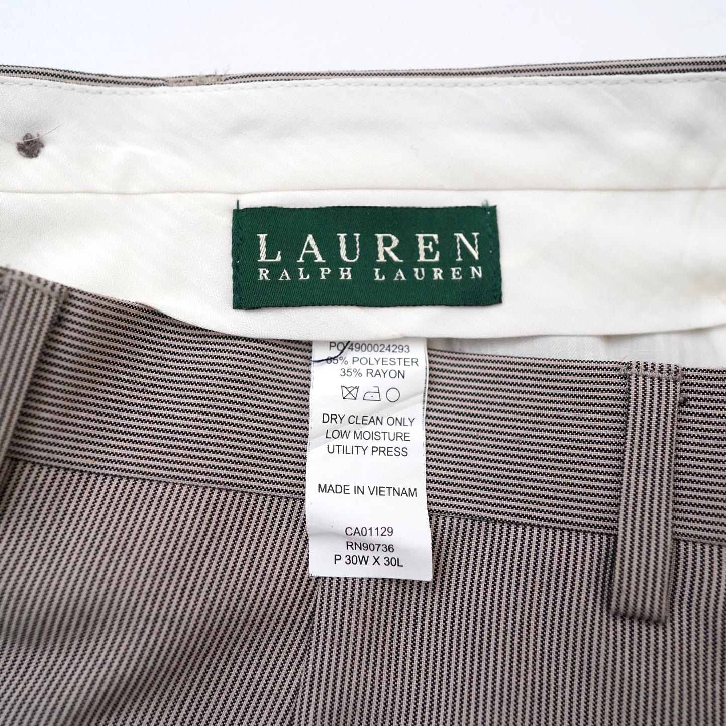 RALPH LAUREN stripe two tuck long pants