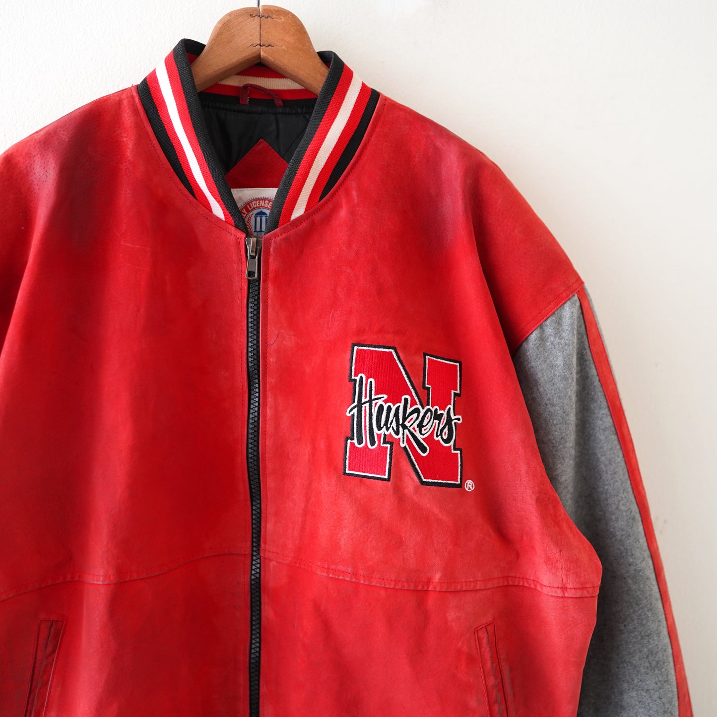 90s stadium leather jacket