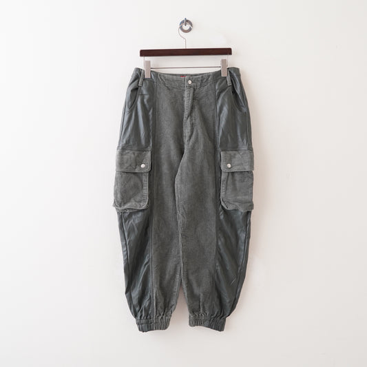 corduroy leather cargo pants