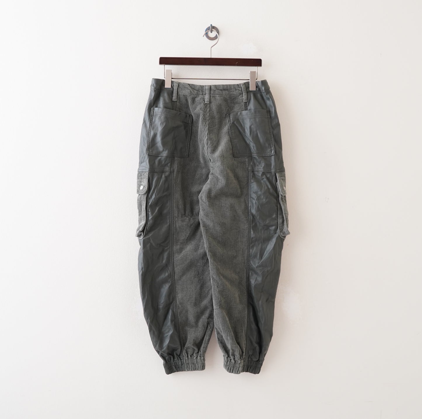 corduroy leather cargo pants