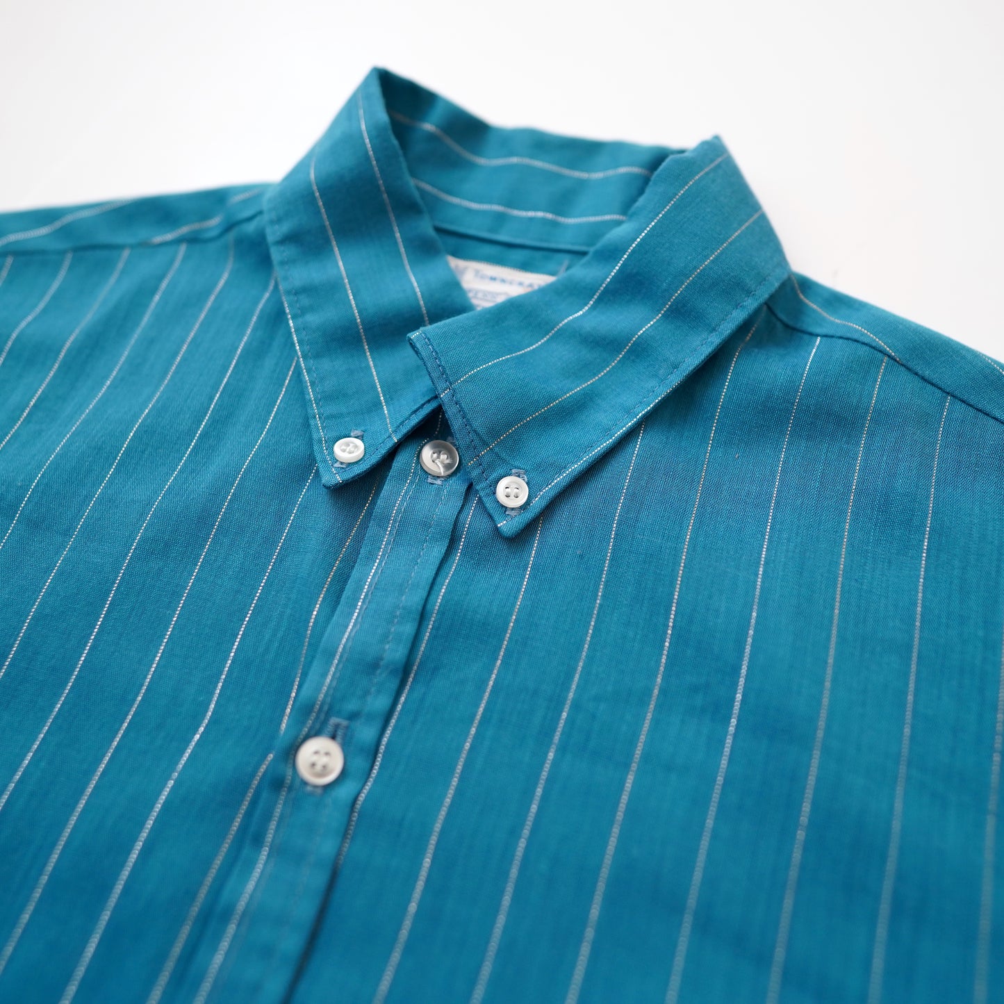 70s stripe button down collar shirt