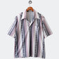 70s open collar stripe shirt