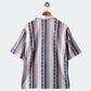 70s open collar stripe shirt